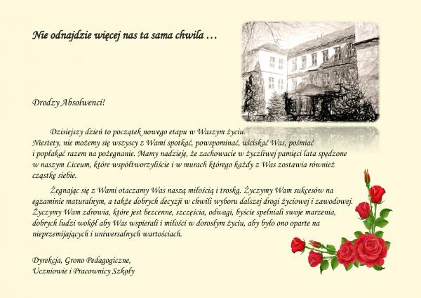 Kartka dla maturzystow