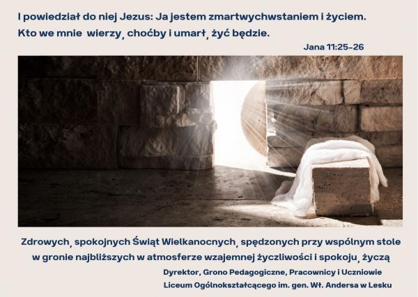 Zdrowych spokojnych wiat Wielkanocnych spedzonych przy wspolnym stole w gronie najbliszych w atmosferze wzajemnej yczliwoci i spokoju.u